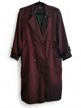 Vintage Forecaster Iridescent Burgundy Trench Coat 10